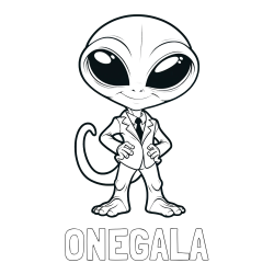 Online izdelana pobarvanka - Pobarvanka imena ONEGALA in pobarvanka nenavadnega vesoljca