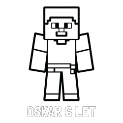Online izdelana pobarvanka - Pobarvanka imena OSKAR 6 LET in pobarvanka Minecraft figurice