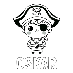 Pobarvanka imena OSKAR in pobarvanka ljubkega gusarja