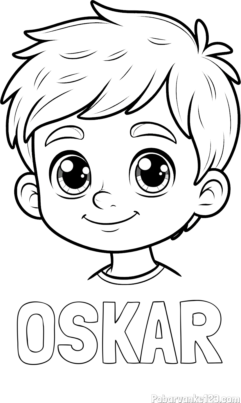 Pobarvanka imena OSKAR in pobarvanka obraza fanta