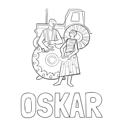 Online izdelana pobarvanka - Pobarvanka imena OSKAR in pobarvanka popravila traktorja