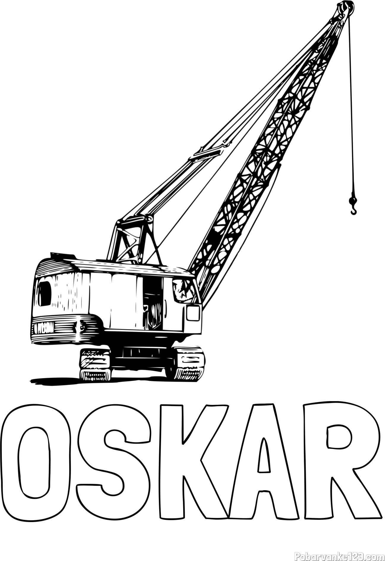 Pobarvanka imena OSKAR in pobarvanka žerjava