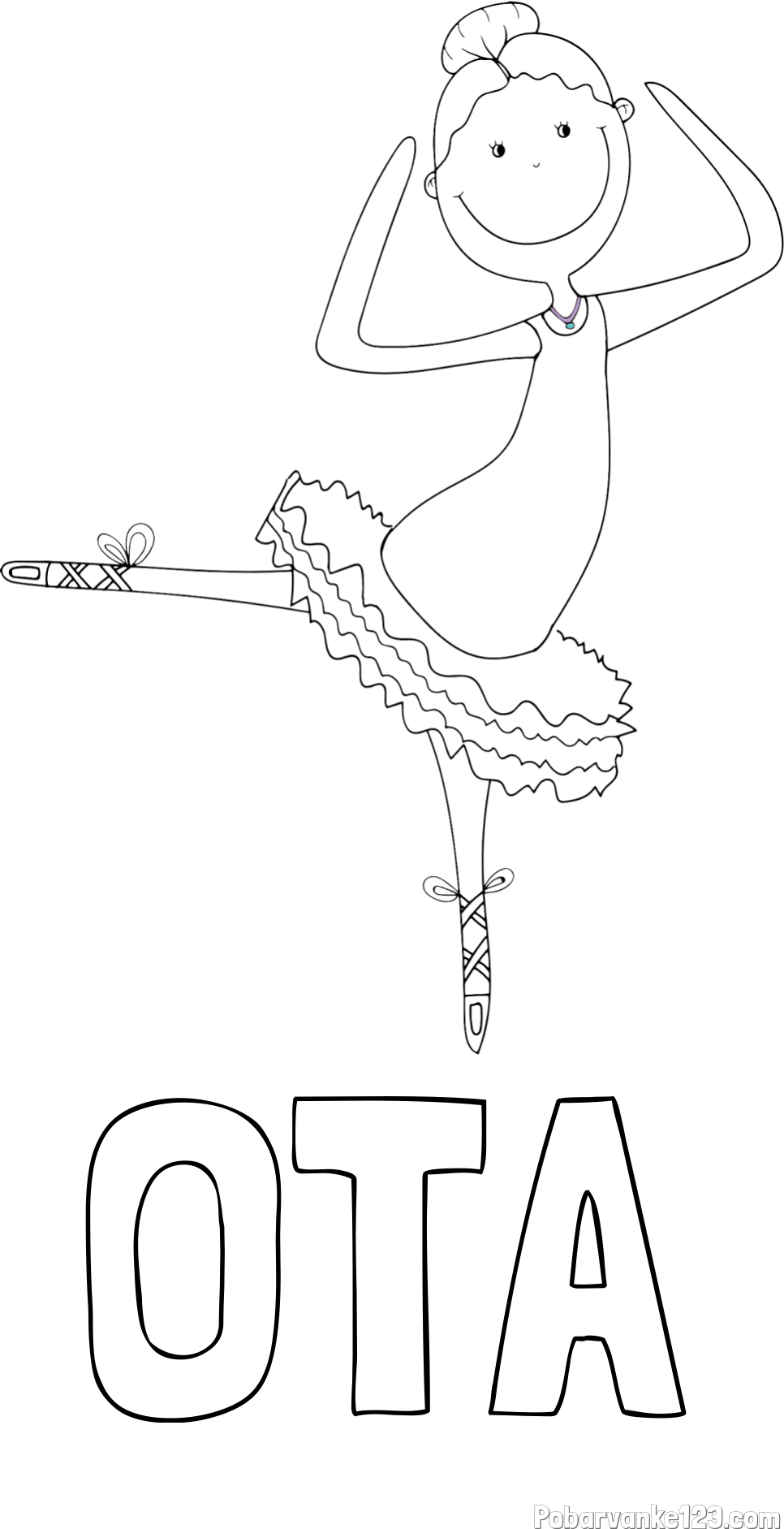 Pobarvanka imena OTA in pobarvanka balerine