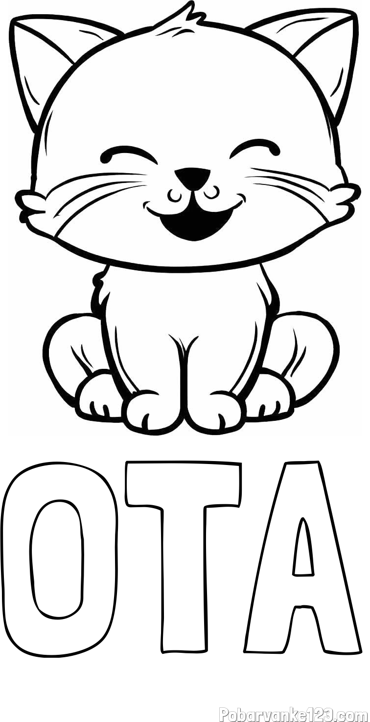 Pobarvanka imena OTA in pobarvanka prikupne mačke