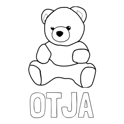 Online izdelana pobarvanka - Pobarvanka imena OTJA in pobarvanka medvedka