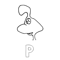 Online izdelana pobarvanka - Pobarvanka imena P in otroška pobarvanka pošasti