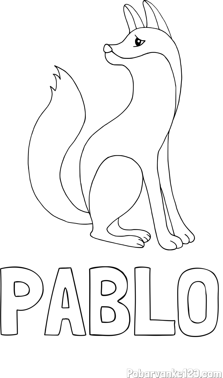 Pobarvanka imena PABLO in pobarvanka ljubke lisičke