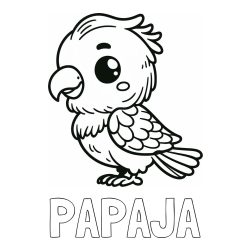 Online izdelana pobarvanka - Pobarvanka imena PAPAJA in pobarvanka ljubkega papagaja
