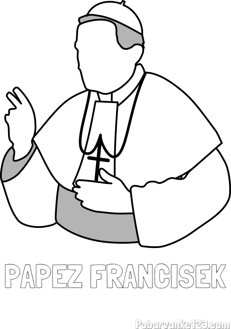 Pobarvanka imena PAPEŽ FRANĆIŠEK in pobarvanka papeža