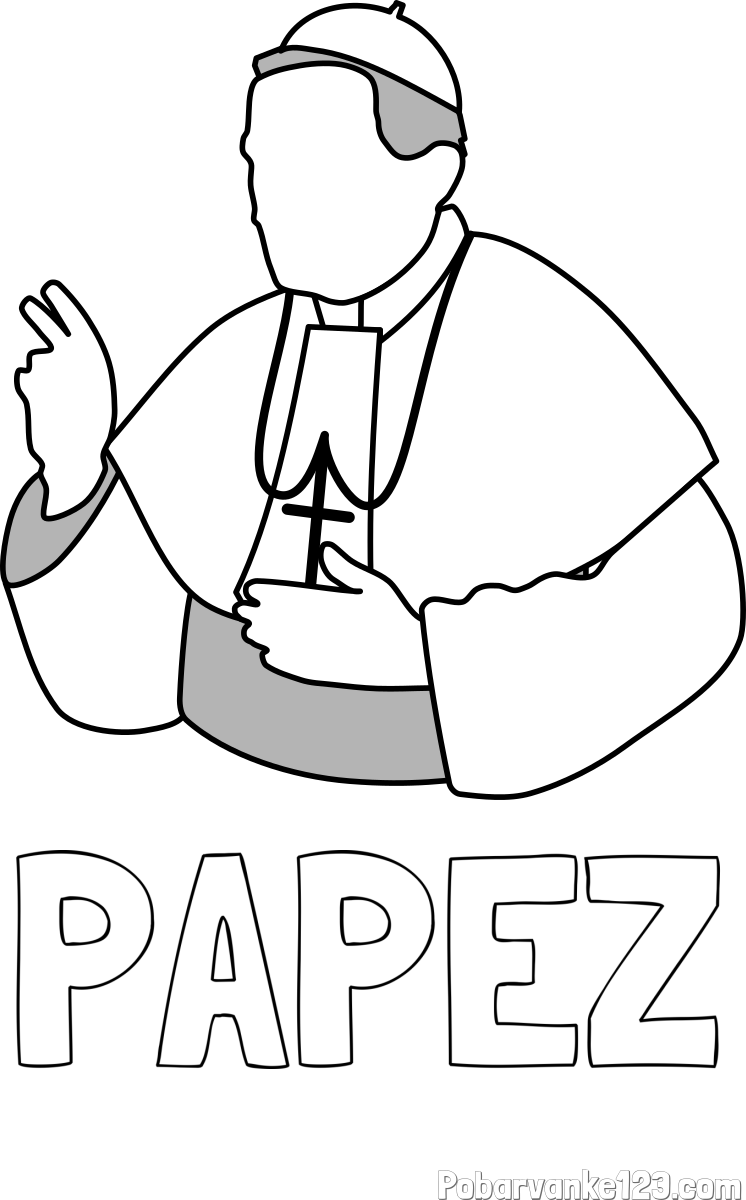 Pobarvanka imena PAPEŽ in pobarvanka papeža