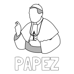 Online izdelana pobarvanka - Pobarvanka imena PAPEŽ in pobarvanka papeža