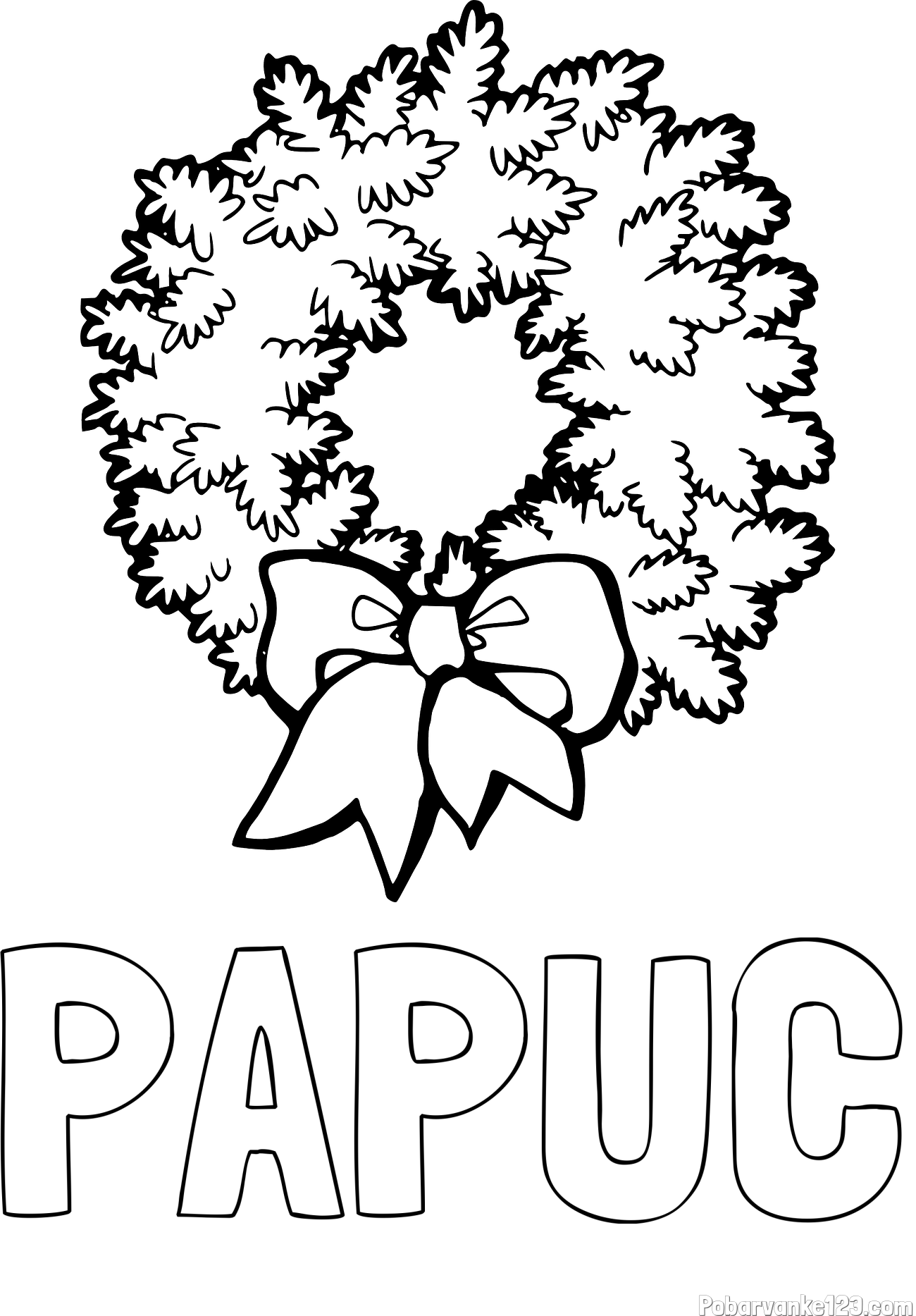 Pobarvanka imena PAPUČ in adventni venček