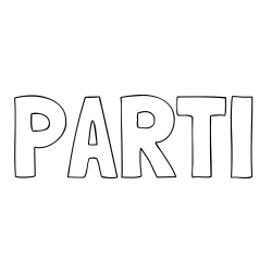 Online izdelana pobarvanka - Pobarvanka imena PARTI