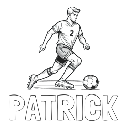 Online izdelana pobarvanka - Pobarvanka imena PATRICK in pobarvanka nogometaša