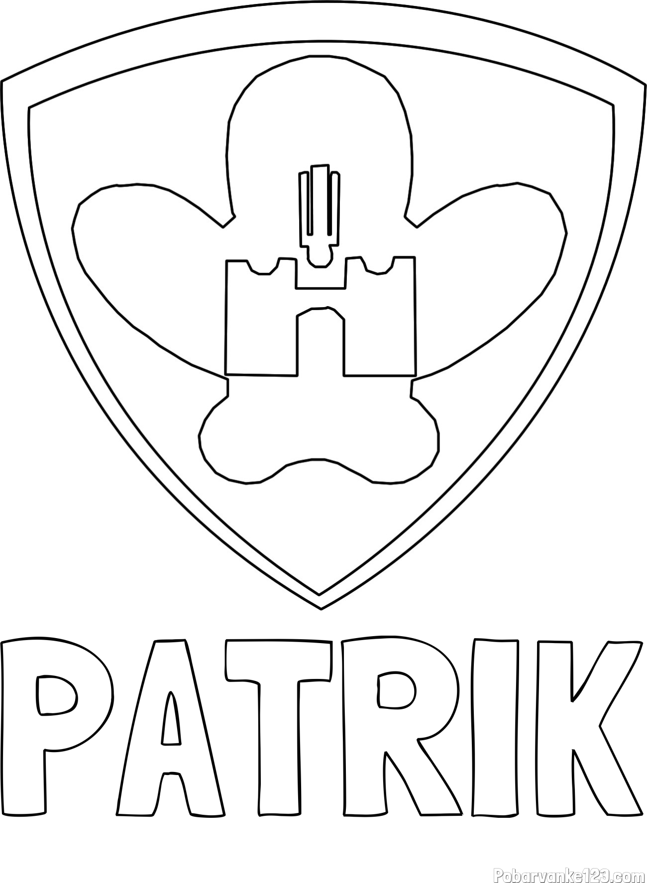 Pobarvanka imena PATRIK in pobarvanka NK Maribor (grb)