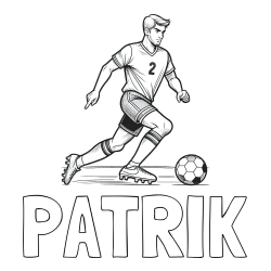 Pobarvanka imena PATRIK in pobarvanka nogometaša