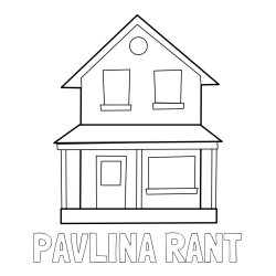 Online izdelana pobarvanka - Pobarvanka imena PAVLINA RANT in pobarvanka preproste hiše