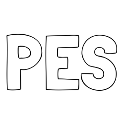 Online izdelana pobarvanka - Pobarvanka imena PES