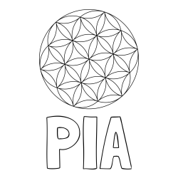 Pobarvanka imena PIA in mandale 2