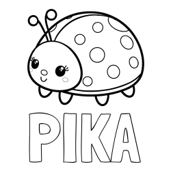 Pobarvanka imena PIKA in pobarvanka ljubke pikapolonice