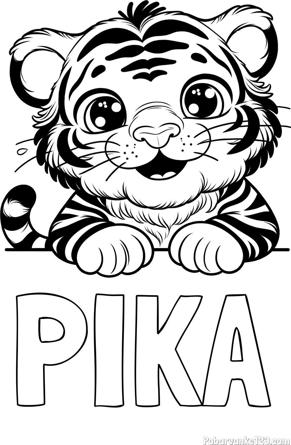 Pobarvanka imena PIKA in pobarvanka tigrček