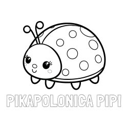 Online izdelana pobarvanka - Pobarvanka imena PIKAPOLONICA PIPI in pobarvanka ljubke pikapolonice