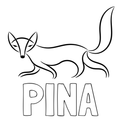 Online izdelana pobarvanka - Pobarvanka imena PINA in preprosta pobarvanka lisice