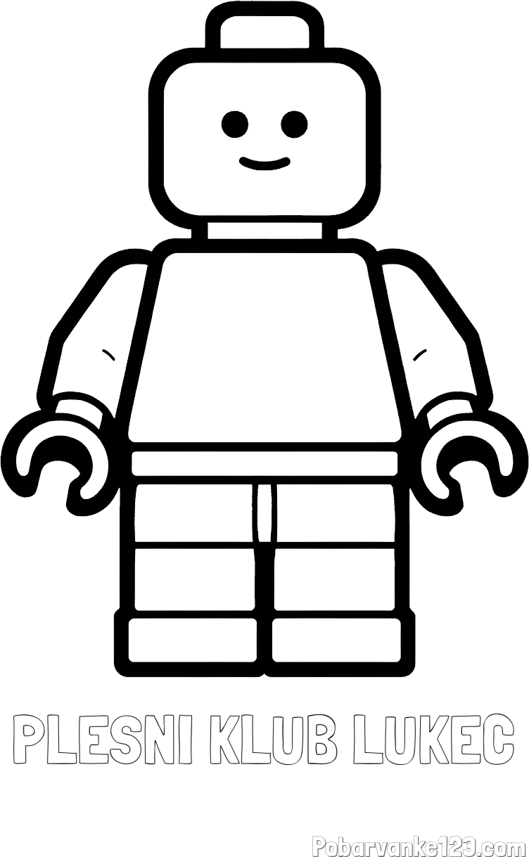 Pobarvanka imena PLESNI KLUB LUKEC in pobarvanka LEGO figurice fanta