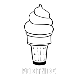 Online izdelana pobarvanka - Pobarvanka imena POČITNICE in pobarvanka sladoled