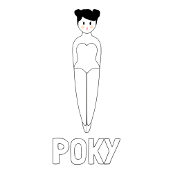 Online izdelana pobarvanka - Pobarvanka imena POKY in enostavna pobarvanka baletke