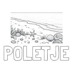 Online izdelana pobarvanka - Pobarvanka imena POLETJE in pobarvanka morja in plaže