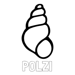Online izdelana pobarvanka - Pobarvanka imena POLŽI in pobarvanka školjke morskega polžka