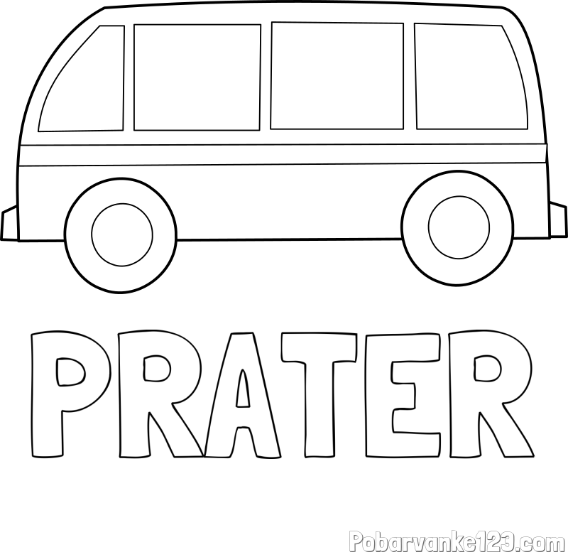 Pobarvanka imena PRATER in avtobus