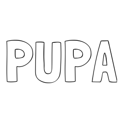 Online izdelana pobarvanka - Pobarvanka imena PUPA
