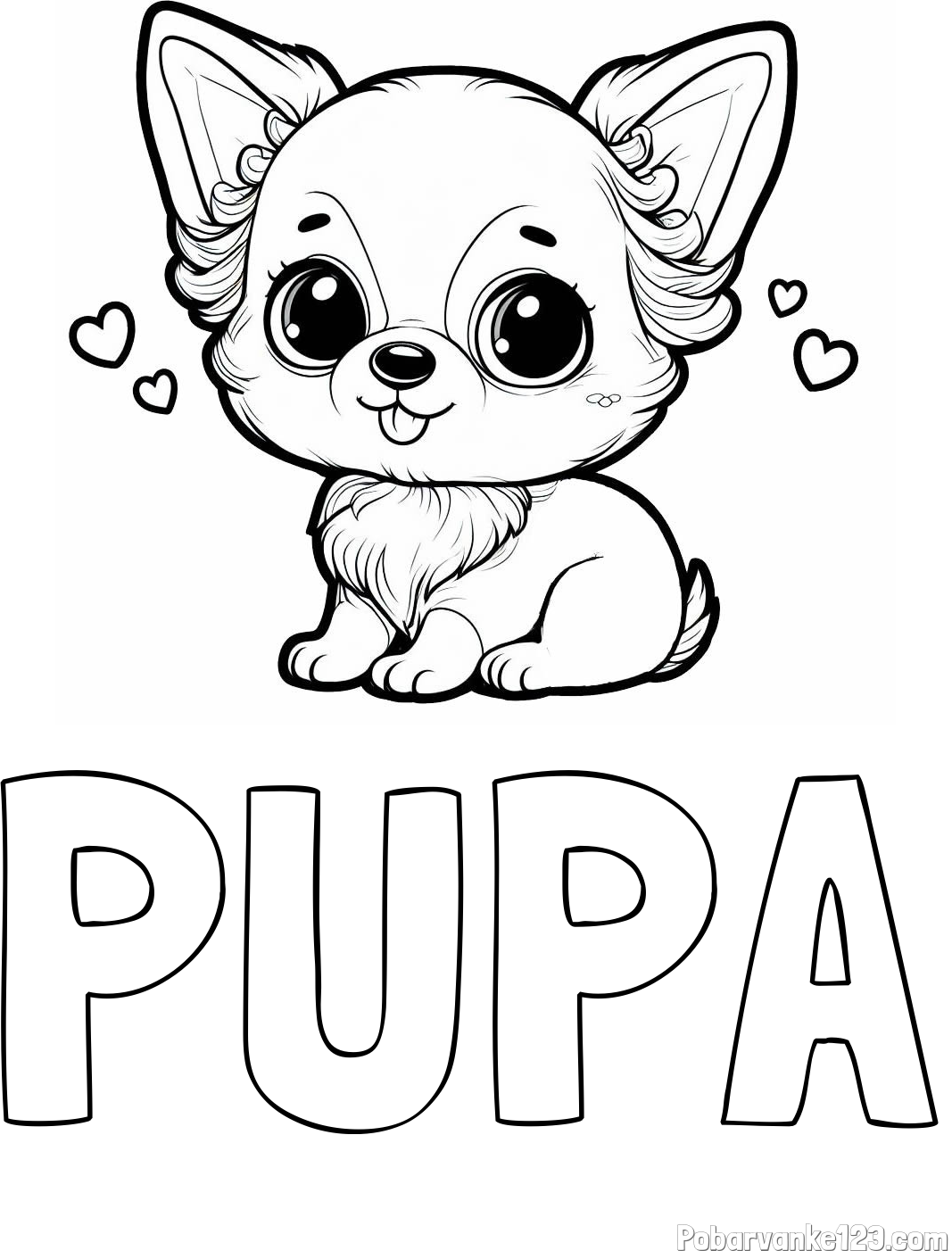 Pobarvanka imena PUPA in pobarvanka čivave