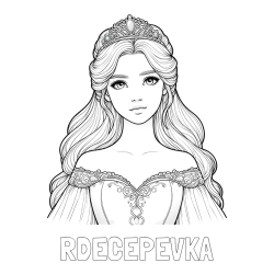 Online izdelana pobarvanka - Pobarvanka imena RDEČEPEVKA in pobarvanka realistične princese