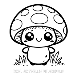 Online izdelana pobarvanka - Pobarvanka imena REAL JE TABUJŠ MILAN BUUU in otroška pobarvanka gobe