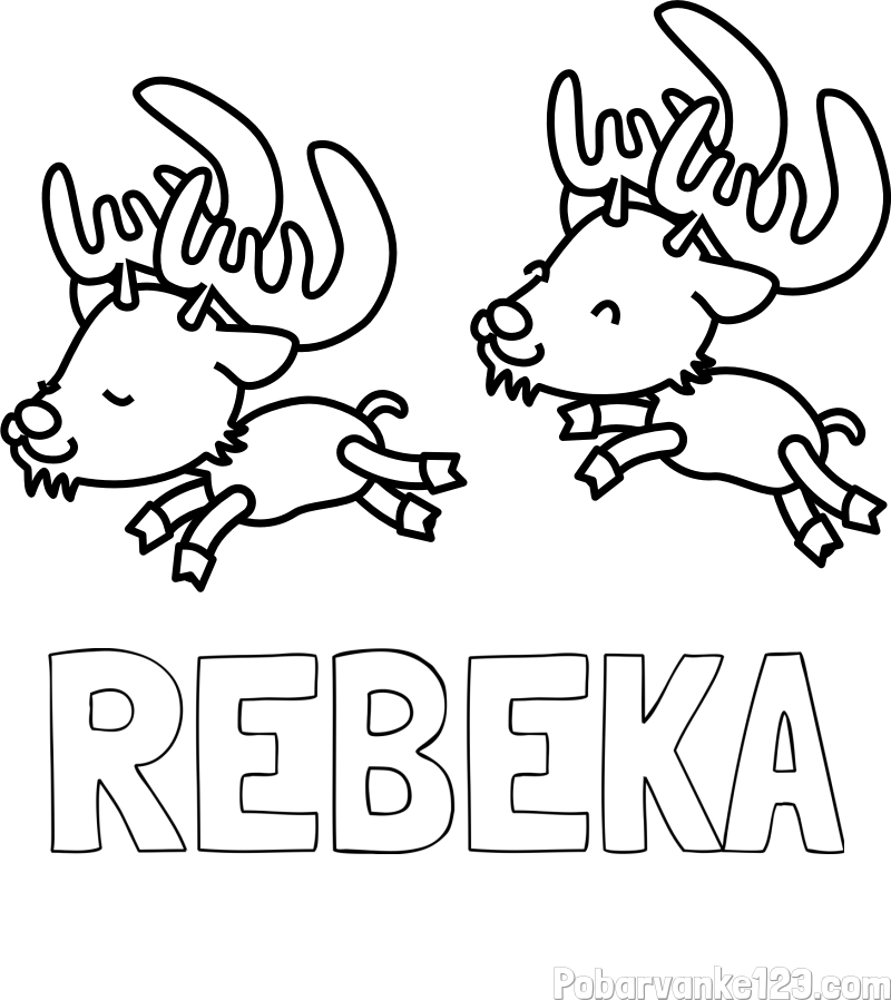 Pobarvanka imena REBEKA in jelenčka