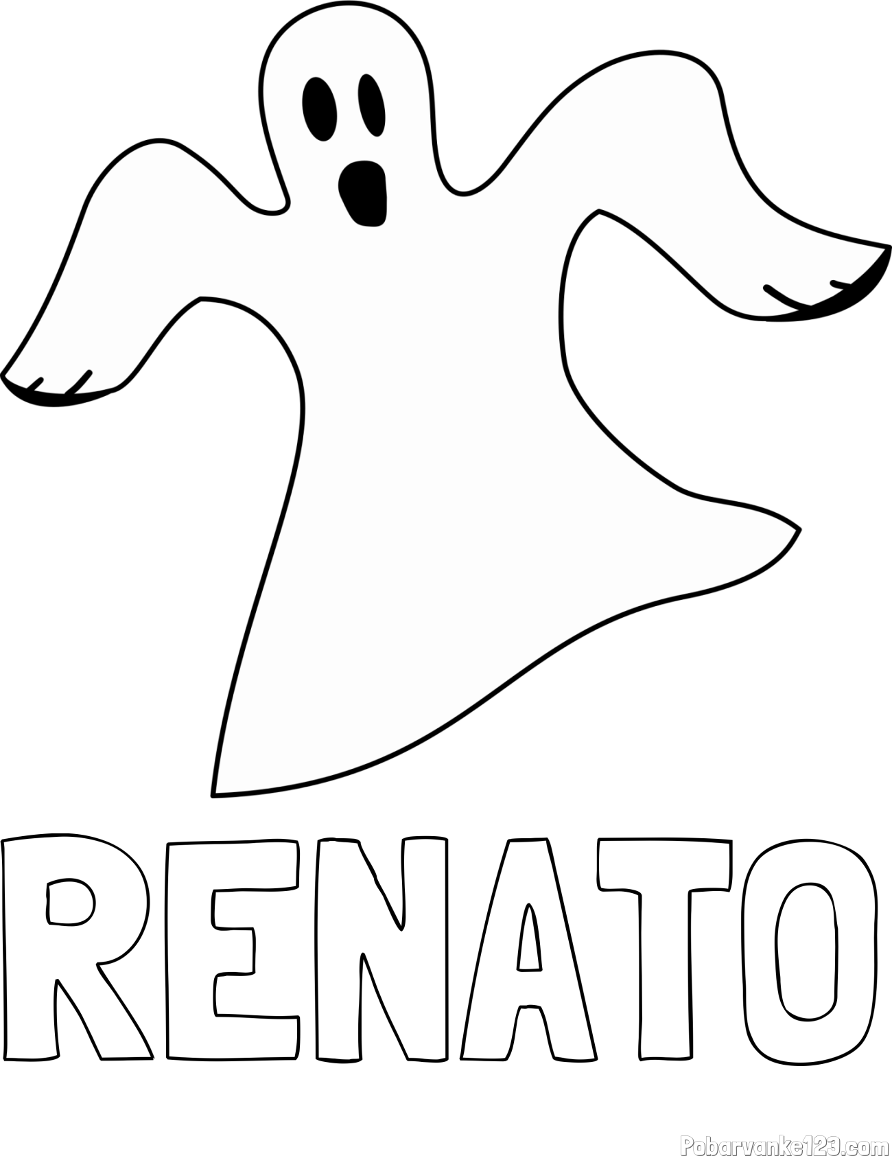 Pobarvanka imena RENATO in pobarvanka duha