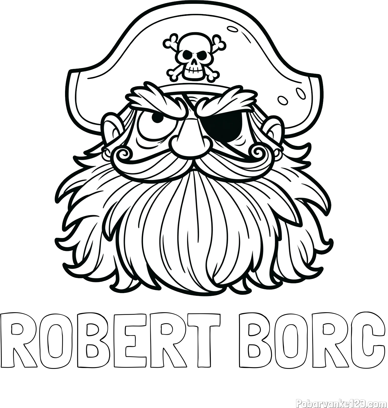 Pobarvanka imena ROBERT BORC in pobarvanka gusarja