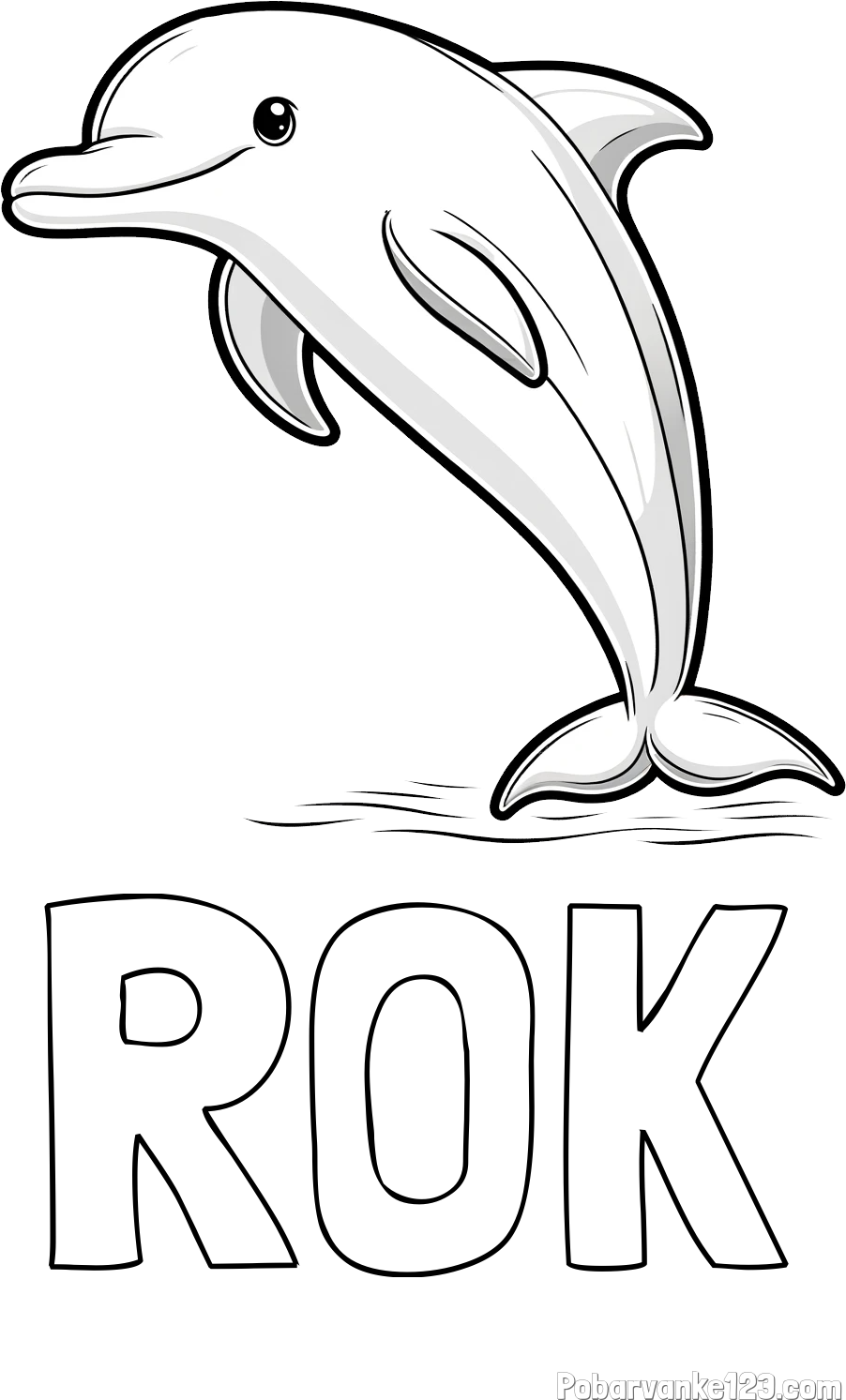 Pobarvanka imena ROK in pobarvanka delfina