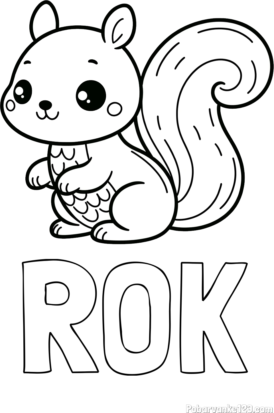 Pobarvanka imena ROK in pobarvanka ljubke veverice