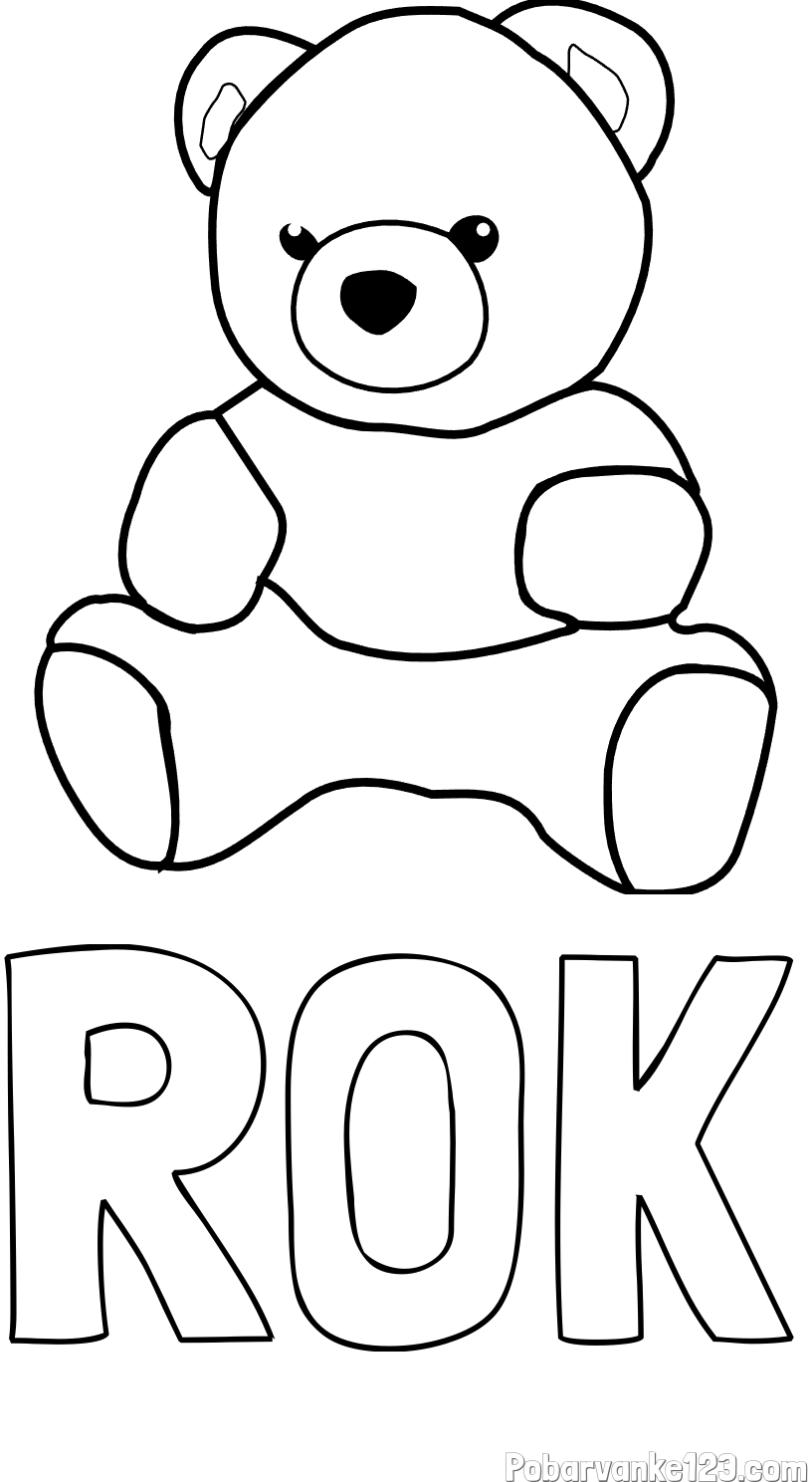 Pobarvanka imena ROK in pobarvanka medvedka