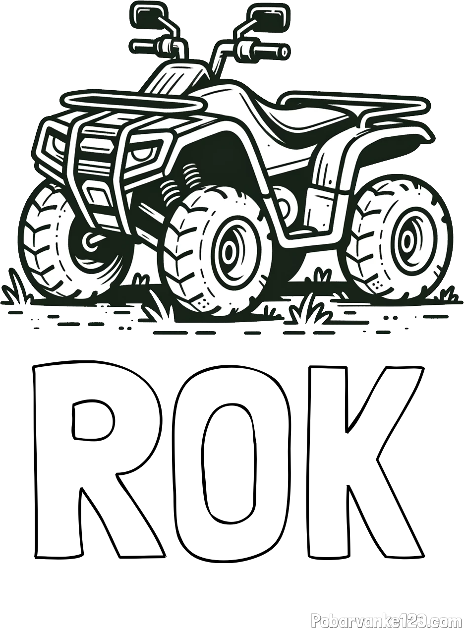 Pobarvanka imena ROK in pobarvanka štirikolesnika