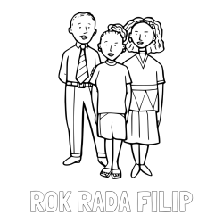 Online izdelana pobarvanka - Pobarvanka imena ROK RADA FILIP in pobarvanka družine
