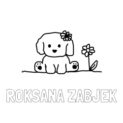 Online izdelana pobarvanka - Pobarvanka imena ROKSANA ŽABJEK in KUŽIKA