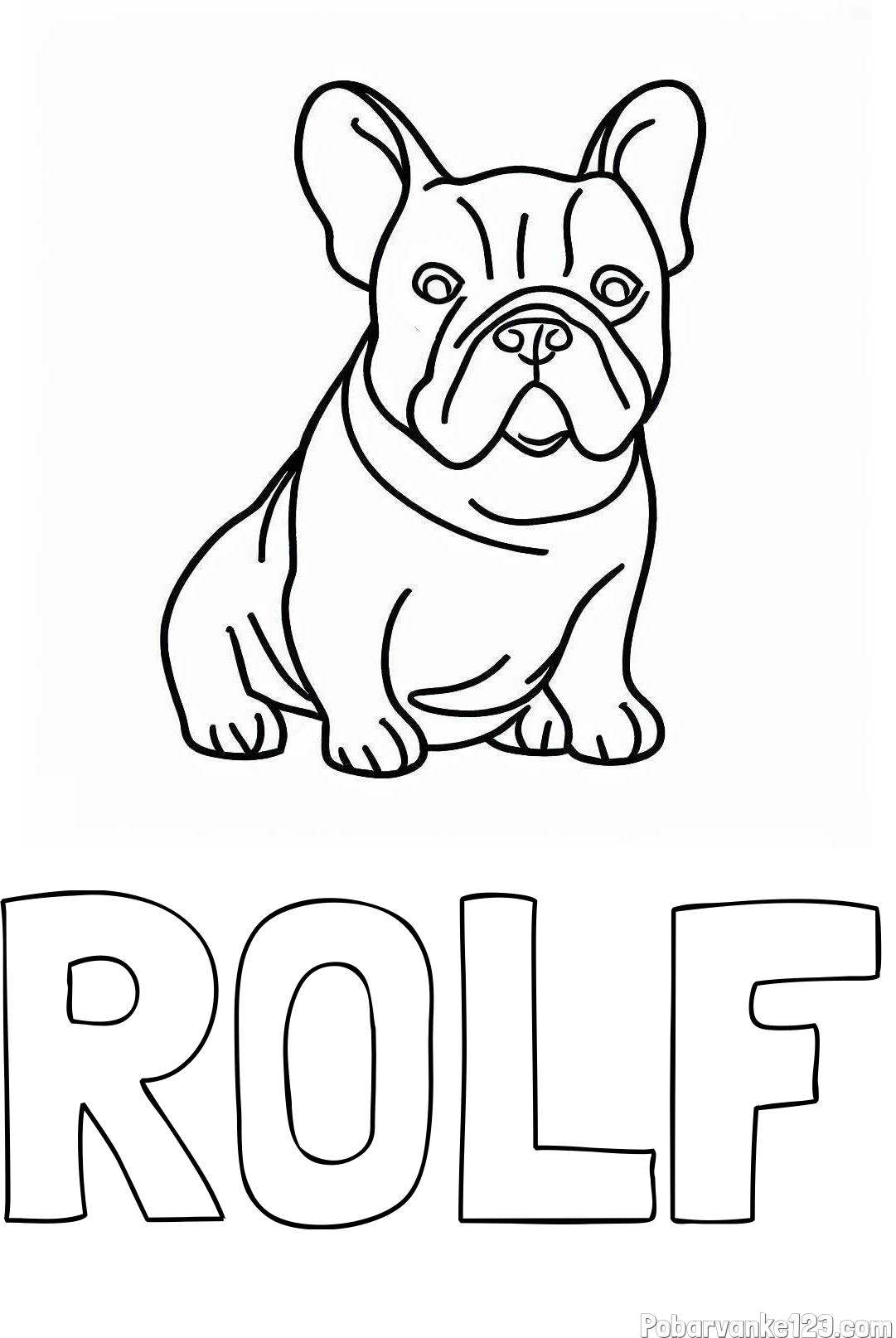 Pobarvanka imena ROLF in pobarvanka francoskega buldoga
