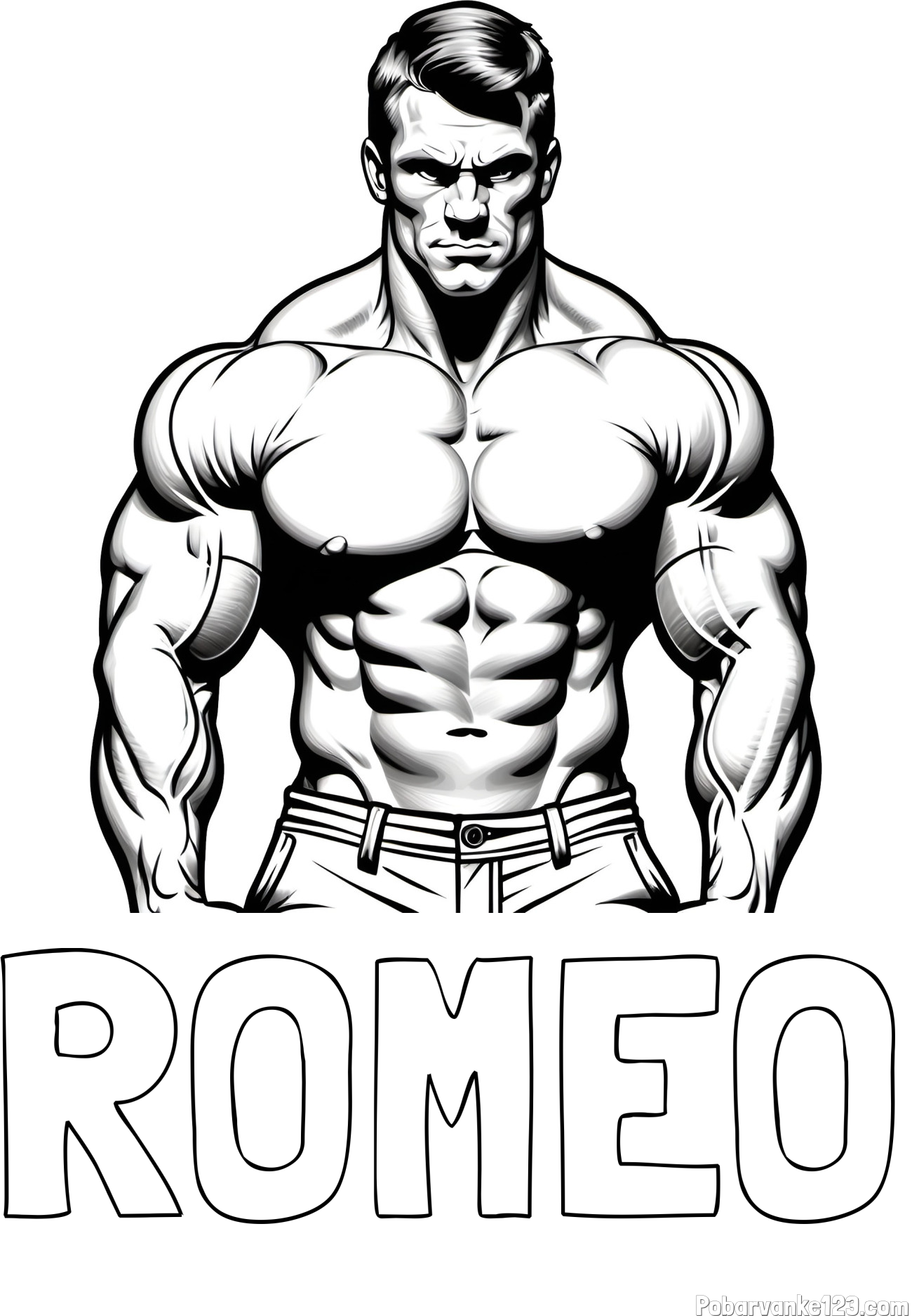 Pobarvanka imena ROMEO in pobarvanka bodybuilder-ja