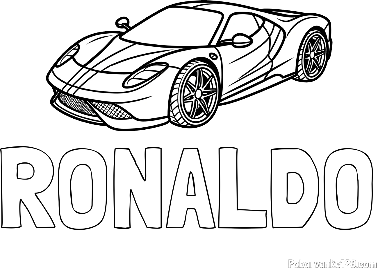 Pobarvanka imena RONALDO in pobarvanka dirkalnega avtomobila