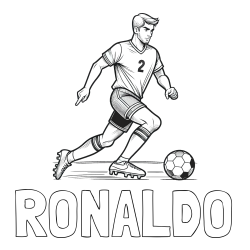 Online izdelana pobarvanka - Pobarvanka imena RONALDO in pobarvanka nogometaša